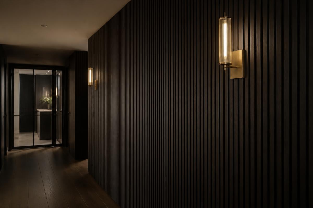 Kildare Hall — Fluted Timber Feature Wall